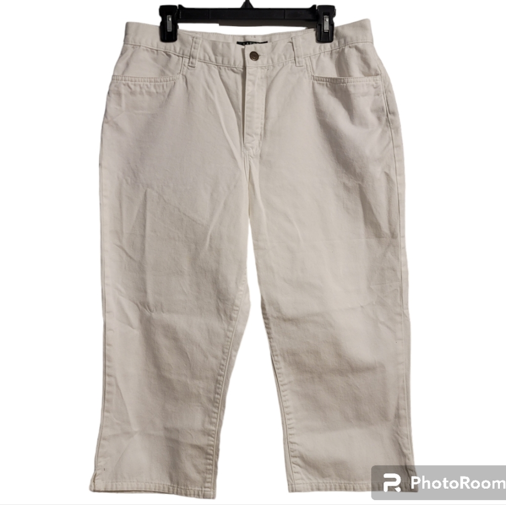 Lauren Ralph Lauren LRL Classic Midcalf Jeans Womens Sz 12 White Coastal Grandma